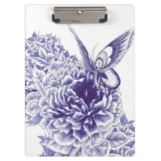 "Schmetterlings-Kuss-" Pfingstrose Klemmbrett