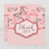 Schmetterlings-Küsse danken Ihnen Karte 2 (Vorne/Hinten)