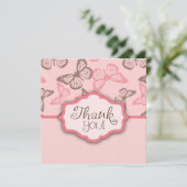 Schmetterlings-Küsse danken Ihnen Karte 2 (Stehend Vorderseite)