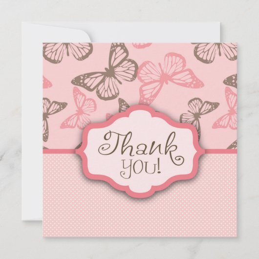 Schmetterlings-Küsse danken Ihnen Karte 2 (Vorderseite)