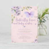 Schmetterlings-Küsse Wünsche Frühling Sommer Herbs Einladung (Stehend Vorderseite)