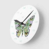 Schmetterlings-Lebenszyklus Runde Wanduhr (Winkel)