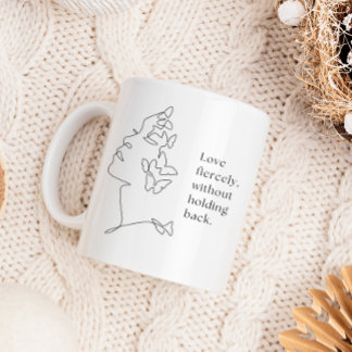 Schmetterlings-Liniengrafik-Tasse 'Wilde Liebe' Kaffeetasse