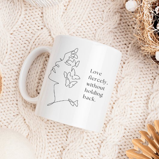Schmetterlings-Liniengrafik-Tasse 'Wilde Liebe' Kaffeetasse