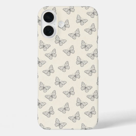 Schmetterlings-Linienkunst-Muster Case-Mate iPhone Hülle (Rückseite)