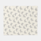 Schmetterlings-Linienkunst-Muster Fleecedecke (Vorderseite (Horizontal))