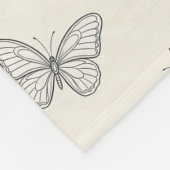 Schmetterlings-Linienkunst-Muster Fleecedecke (Ecke)