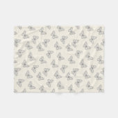 Schmetterlings-Linienkunst-Muster Fleecedecke (Vorderseite (Horizontal))