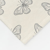 Schmetterlings-Linienkunst-Muster Fleecedecke (Ecke)