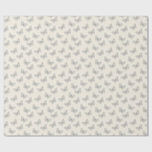 Schmetterlings-Linienkunst-Muster Geschenkpapier
