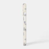 Schmetterlings-Linienkunst-Muster iPhone 16 Hülle (Linke Seite)