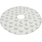 Schmetterlings-Linienkunst-Muster Polyester Weihnachtsbaumdecke (Schrägansicht)