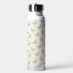 Schmetterlings-Linienkunst-Muster Trinkflasche