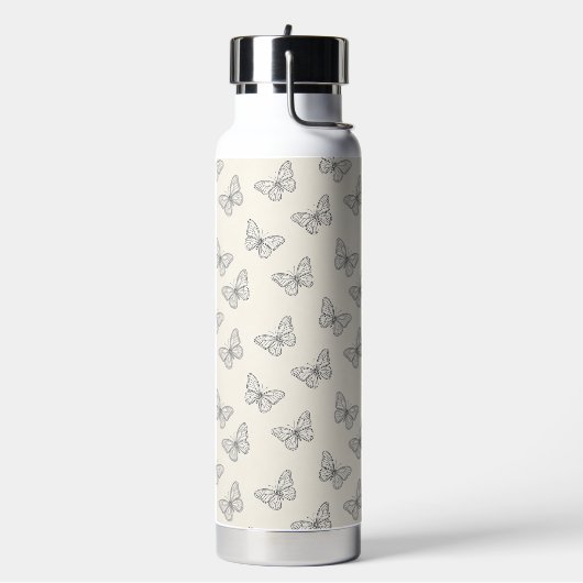 Schmetterlings-Linienkunst-Muster Trinkflasche (Links)
