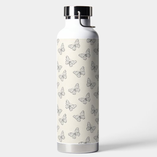 Schmetterlings-Linienkunst-Muster Trinkflasche (links)