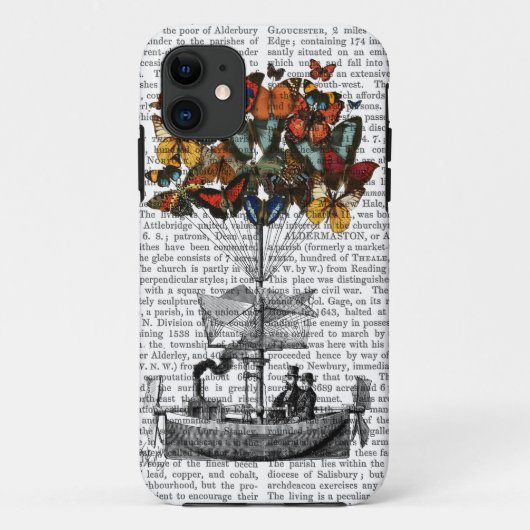 Schmetterlings-Luftschiff Case-Mate iPhone Hülle (Rückseite)