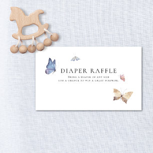 Schmetterlings-Mädchen-Baby-Party-Windel-Raffle Begleitkarte