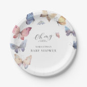 Schmetterlings-Mädchen-Baby-Shower-Wasserfarben-Ei Pappteller (Vorderseite)
