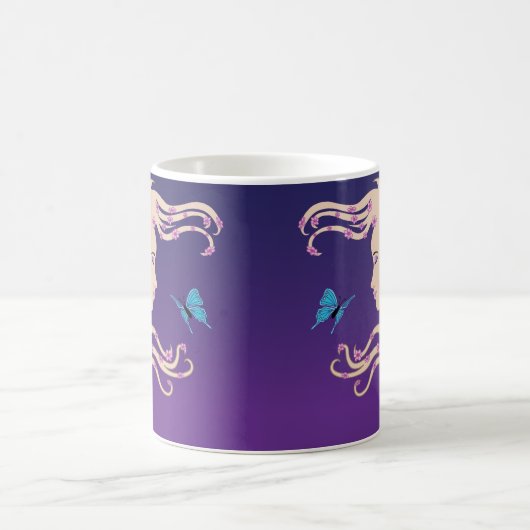 Schmetterlings-Mädchen-Tasse Kaffeetasse (Mittel)