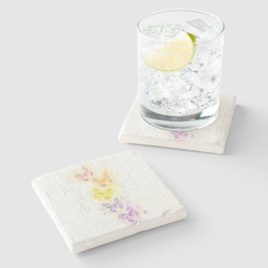 SCHMETTERLINGS-MARMORUntersetzer Steinuntersetzer (Seitenansicht)