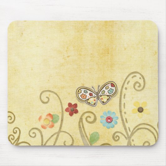 Schmetterlings-Mausunterlage Mousepad (Vorne)