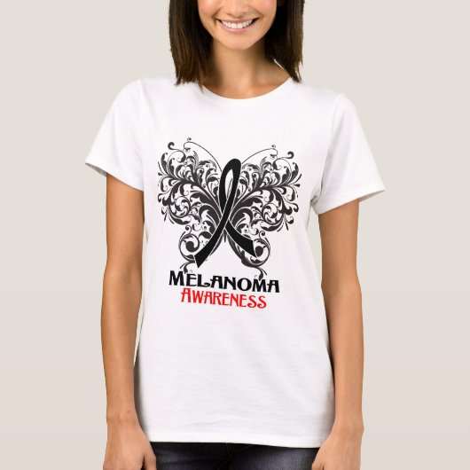 Schmetterlings-Melanom-Bewusstsein T-Shirt (Vorderseite)