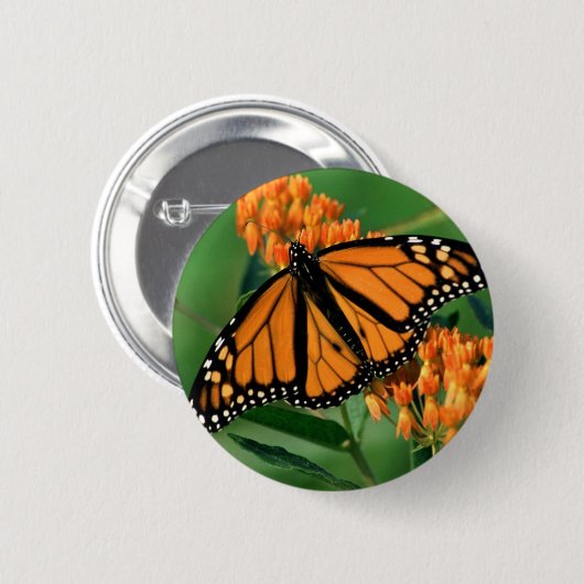 Schmetterlings-Monarchfalter Button (Vorne & Hinten)