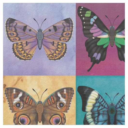 Schmetterlings-Patchwork Stoff (Nahaufnahme)