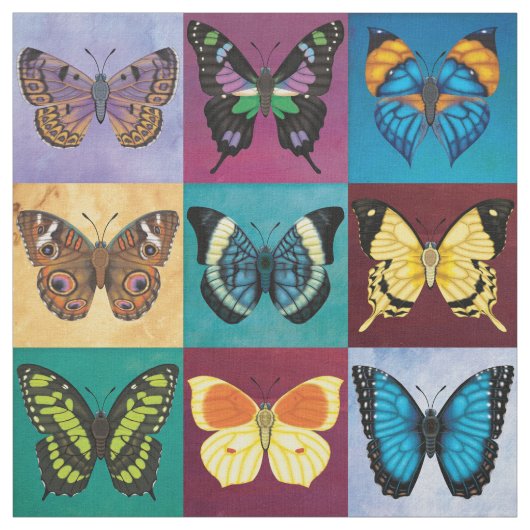 Schmetterlings-Patchwork Stoff (Muster)