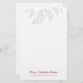 Schmetterlings-persönliches Briefpapier (Vorne/Hinten)