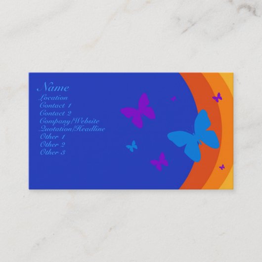Schmetterlings-Regenbogen Visitenkarte (Vorderseite)