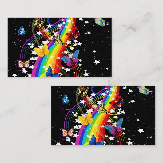 Schmetterlings-Regenbogen-Visitenkarte Visitenkarte (Vorne/Hinten)