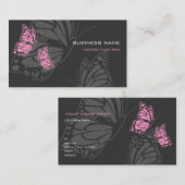 Schmetterlings-rosa u. dunkles elegantes modernes visitenkarte (Vorne/Hinten)