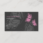 Schmetterlings-rosa u. dunkles elegantes modernes visitenkarte (Rückseite)