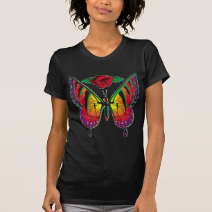 Schmetterlings-Rose T-Shirt