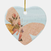 Schmetterlings-Rosen Keramik Ornament (Hinten)