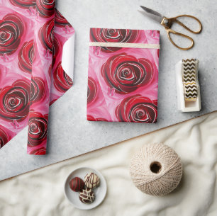 Schmetterlings-Rosen-Malerei von Alfred Fox Geschenkpapier