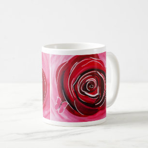 Schmetterlings-Rosen-Malerei von Alfred Fox Kaffeetasse