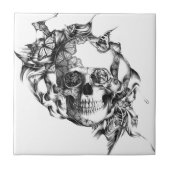 Schmetterlings-Rosen-Schädel von der Fliese (Vorderseite)