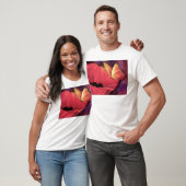 Schmetterlings-rote Mohnblumen-Kunst-Blumenmalerei T-Shirt (Unisex)