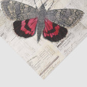 Schmetterlings-rote Tulpe-Vintages französisches Seidenpapier (Ausschnitt)