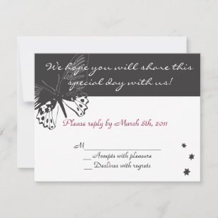 Schmetterlings-Schläger mitzvah RSVP Karte