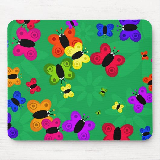 Schmetterlings-Schwarm Mousepad (Vorne)