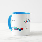 Schmetterlings-Schwimmen-Linie und Farbe Tasse (Vorderseite Links)