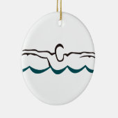 Schmetterlings-Schwimmer Keramik Ornament (Rechts)