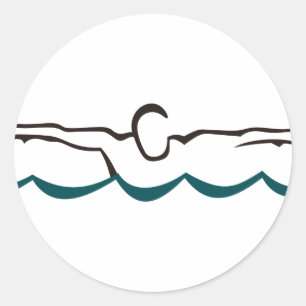 Schmetterlings-Schwimmer Runder Aufkleber