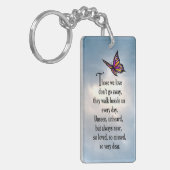 Schmetterlings-"so geliebtes" Gedicht Schlüsselanhänger (Vorderseite links)