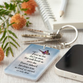 Schmetterlings-"so geliebtes" Gedicht Schlüsselanhänger (Vorderseite rechts)