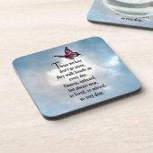 Schmetterlings-"so geliebtes" Gedicht Untersetzer (Linke Seite)