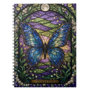 Schmetterlings-Sommergarten Illumina-Buntglas Notizblock